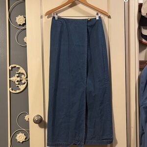 Geoffrey Beene Dark Blue Maxi Wrap Skirt
